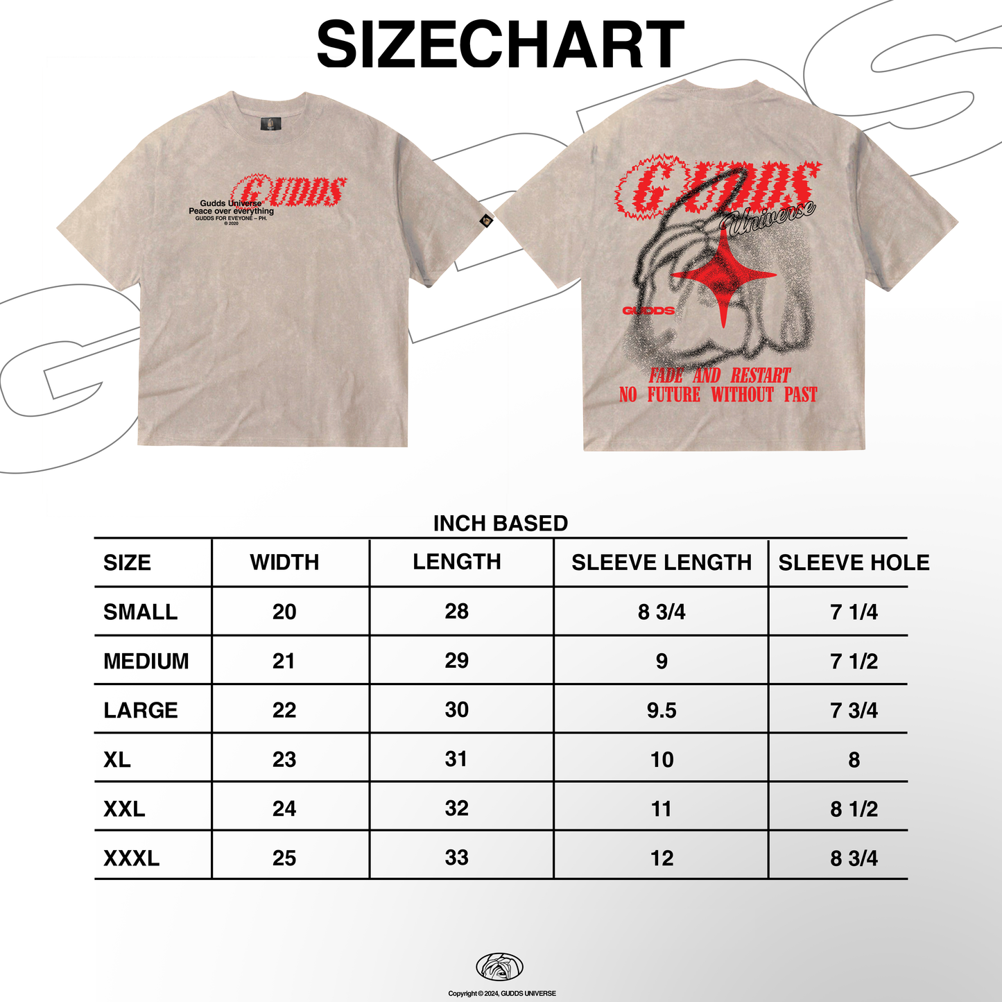 GUDDS - "FADE AND RESTART" ACID WASH TEE