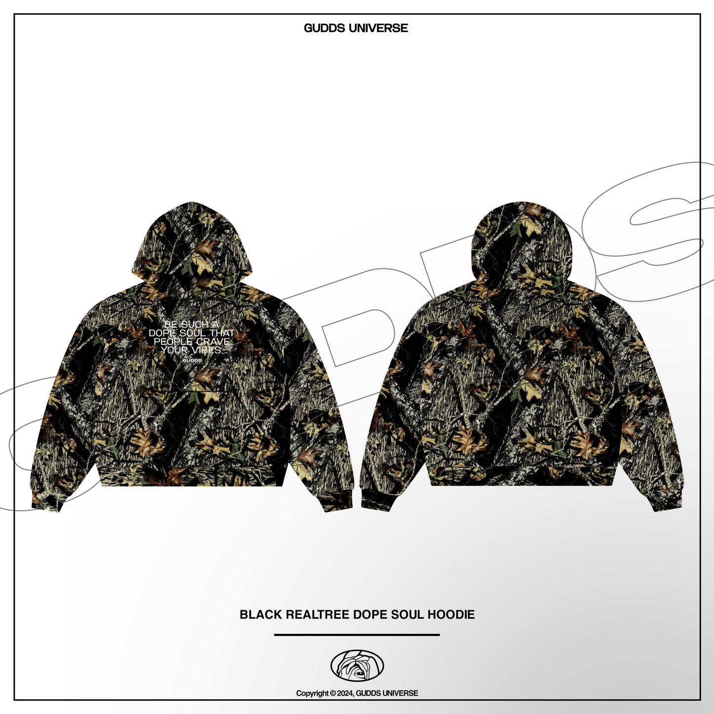 GUDDS UNIVERSE - “BLACK REALTREE DOPE” HOODIE