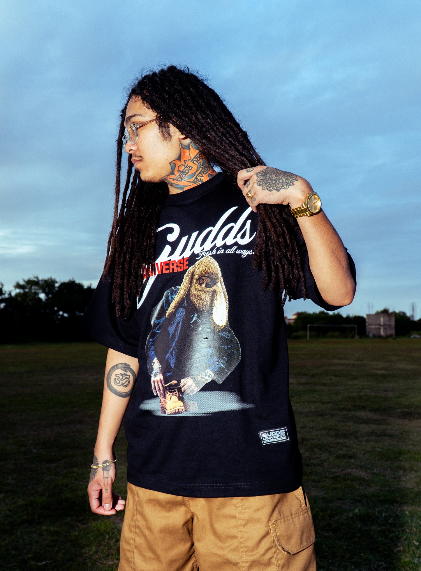 GUDDS UNIVERSE "GUDDS AND FRESH" BOXY FIT TEE