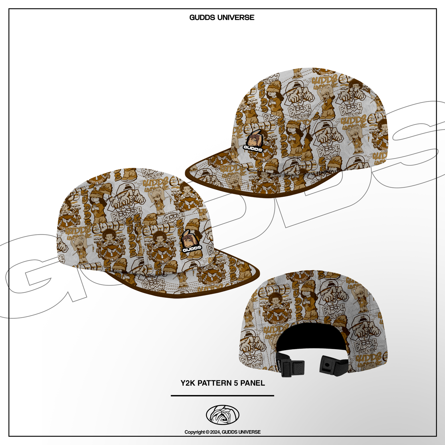 GUDDS UNIVERSE - "Y2K PATTERN" 5 PANNEL CAP