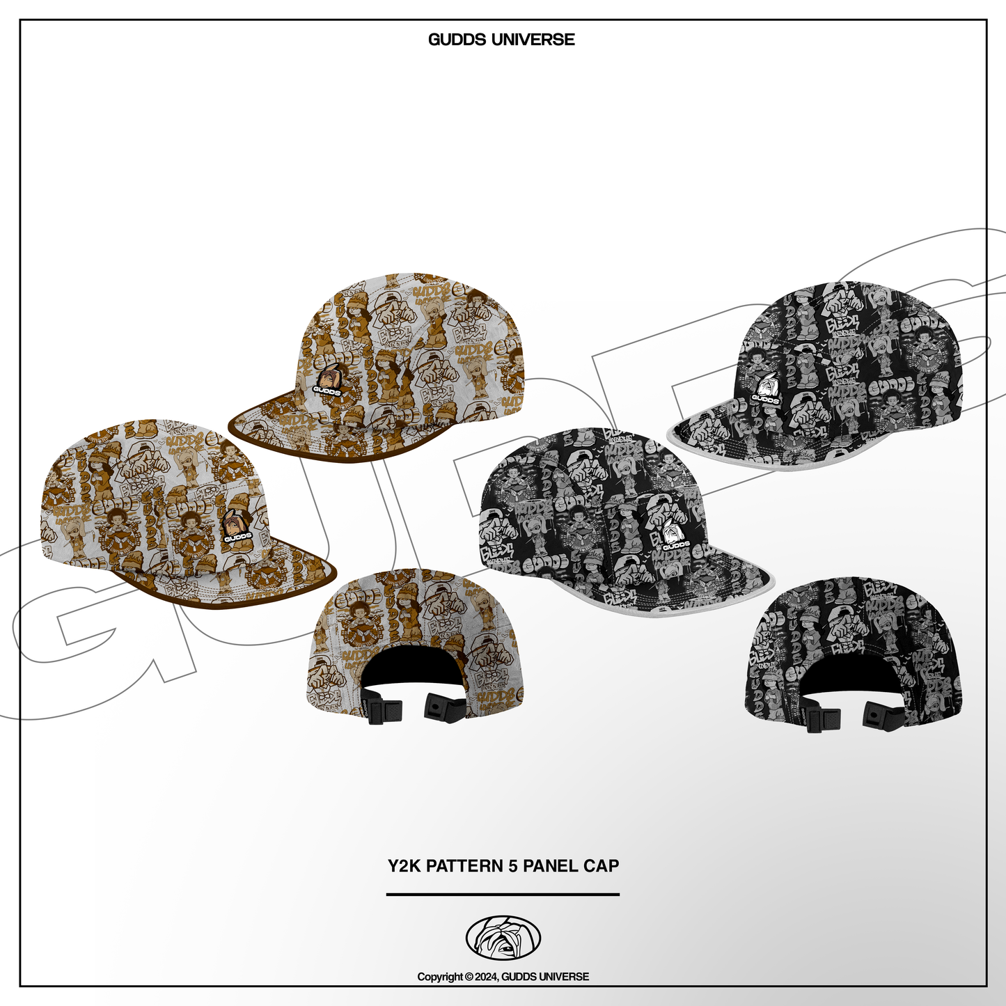GUDDS UNIVERSE - "Y2K PATTERN" 5 PANNEL CAP