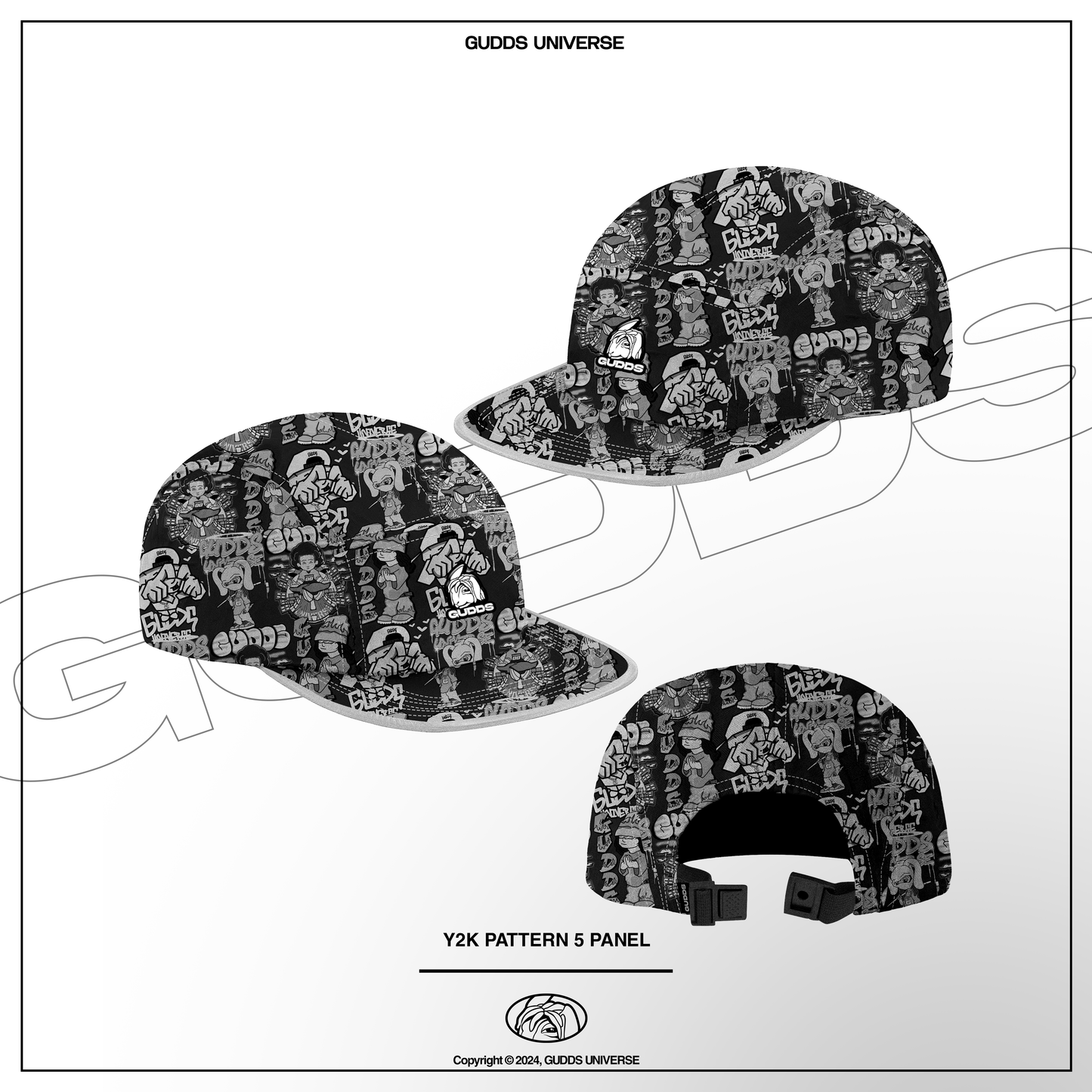 GUDDS UNIVERSE - "Y2K PATTERN" 5 PANNEL CAP