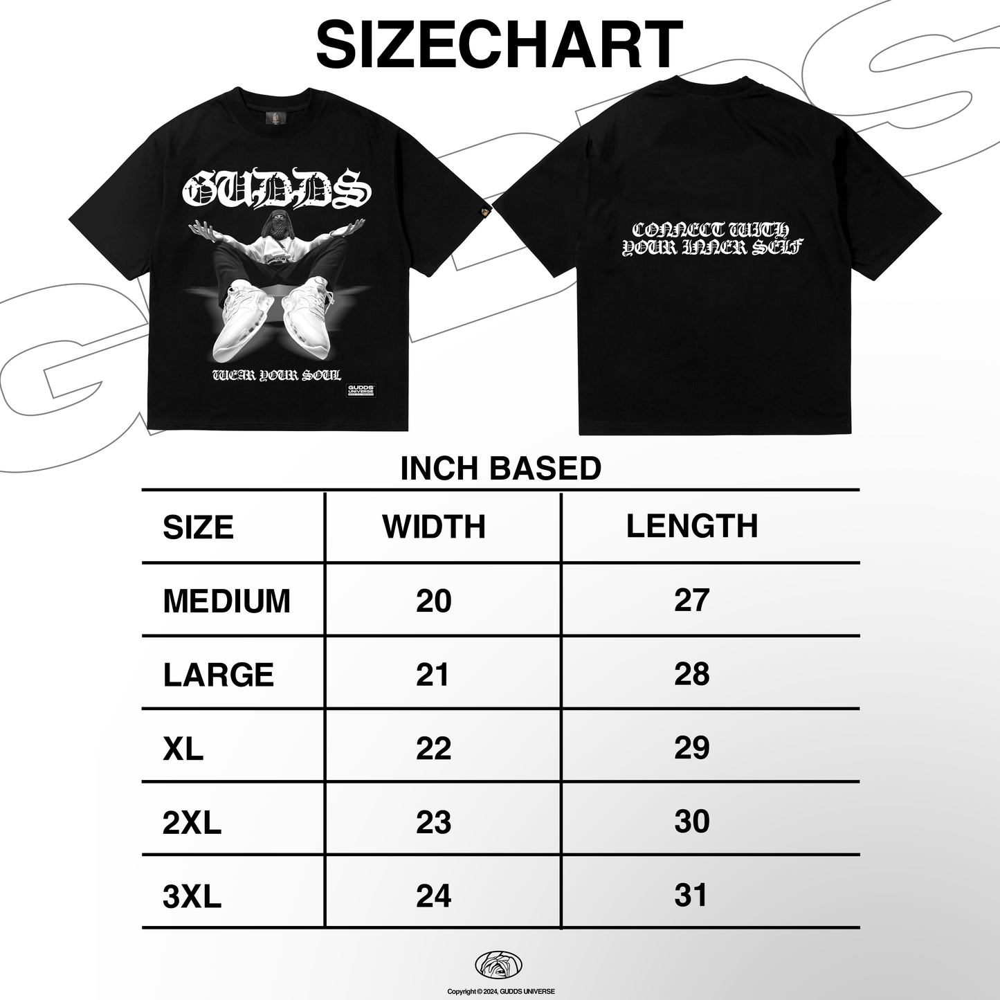 GUDDS UNIVERSE "WEAR YOUR SOUL" - BOXY FIT TEE