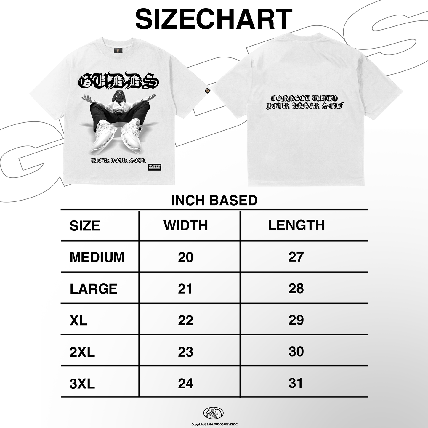 GUDDS UNIVERSE "WEAR YOUR SOUL" - BOXY FIT TEE