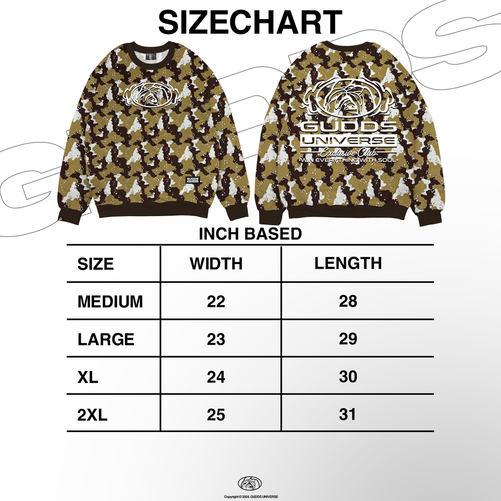 GUDDS - "EXCLUSIVE TOFFEE" CAMO (CREWNECK)