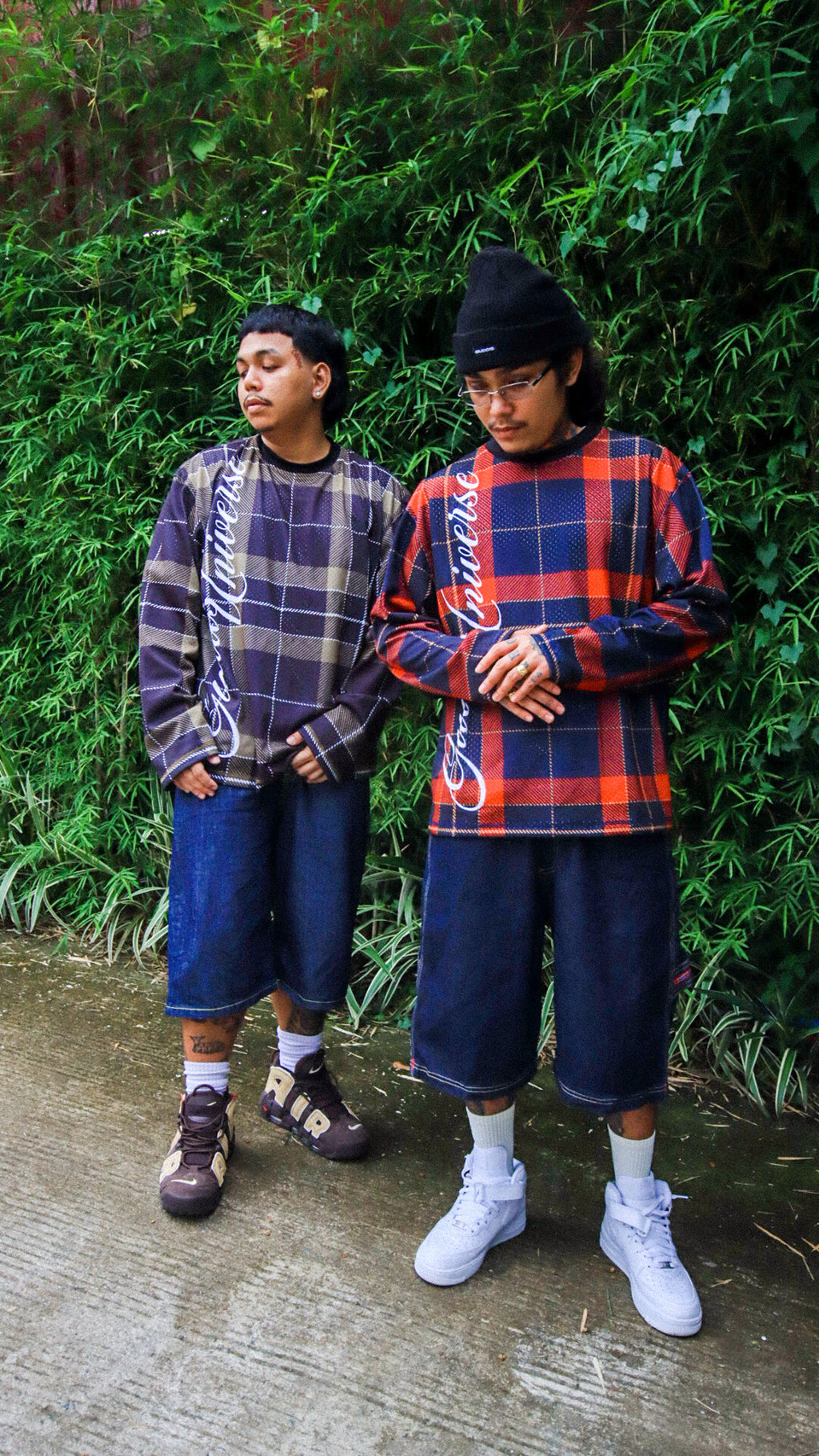 “PLAID FULL MESH” LONGSLEEVES