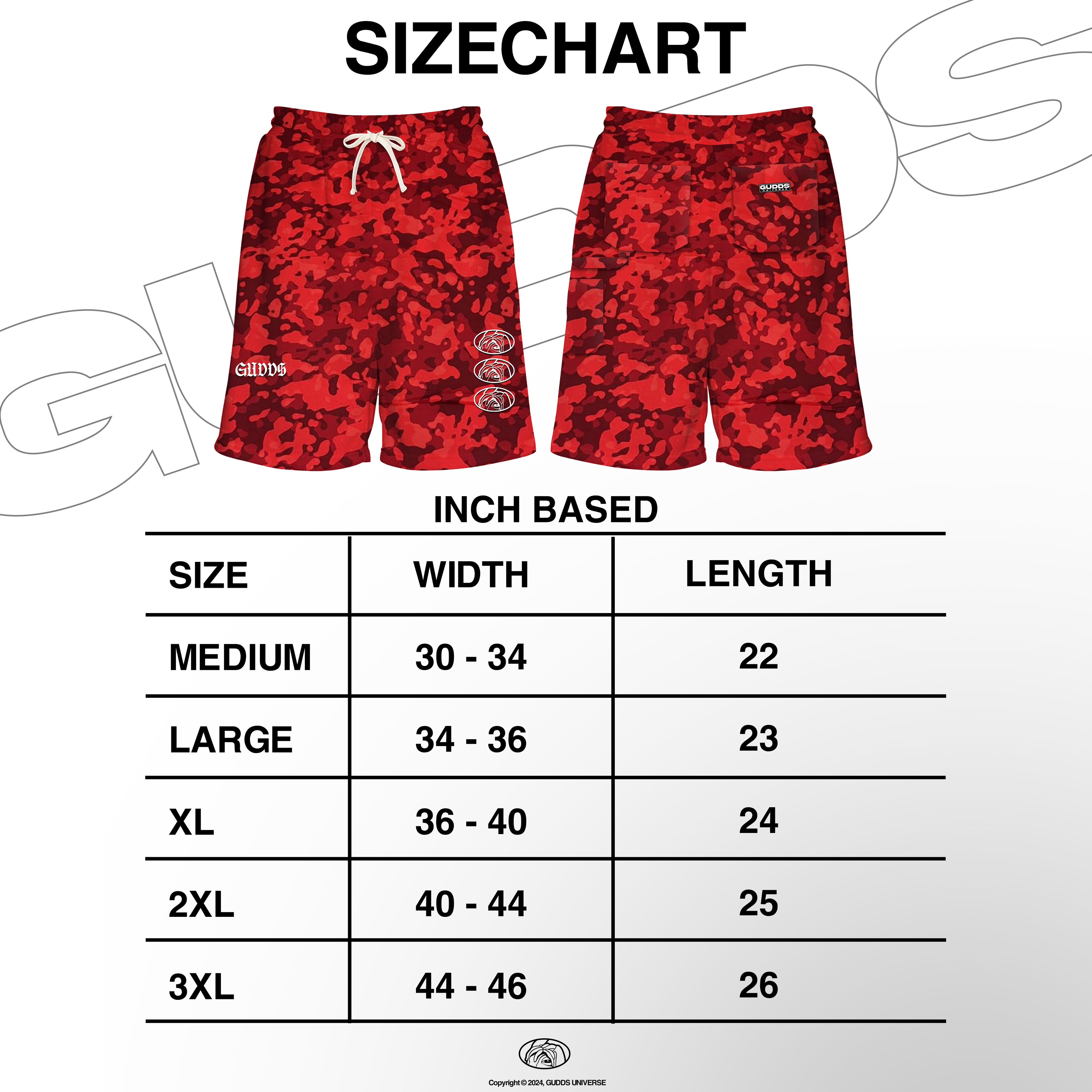 GUDDS - "CARPENTER SWEATJORTS" CAMO (LIMITED PIECES ONLY)