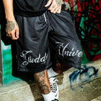 “CHICANO SCRIPT" MESH SHORTS