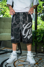 “LEOPARD” MESH SHORTS