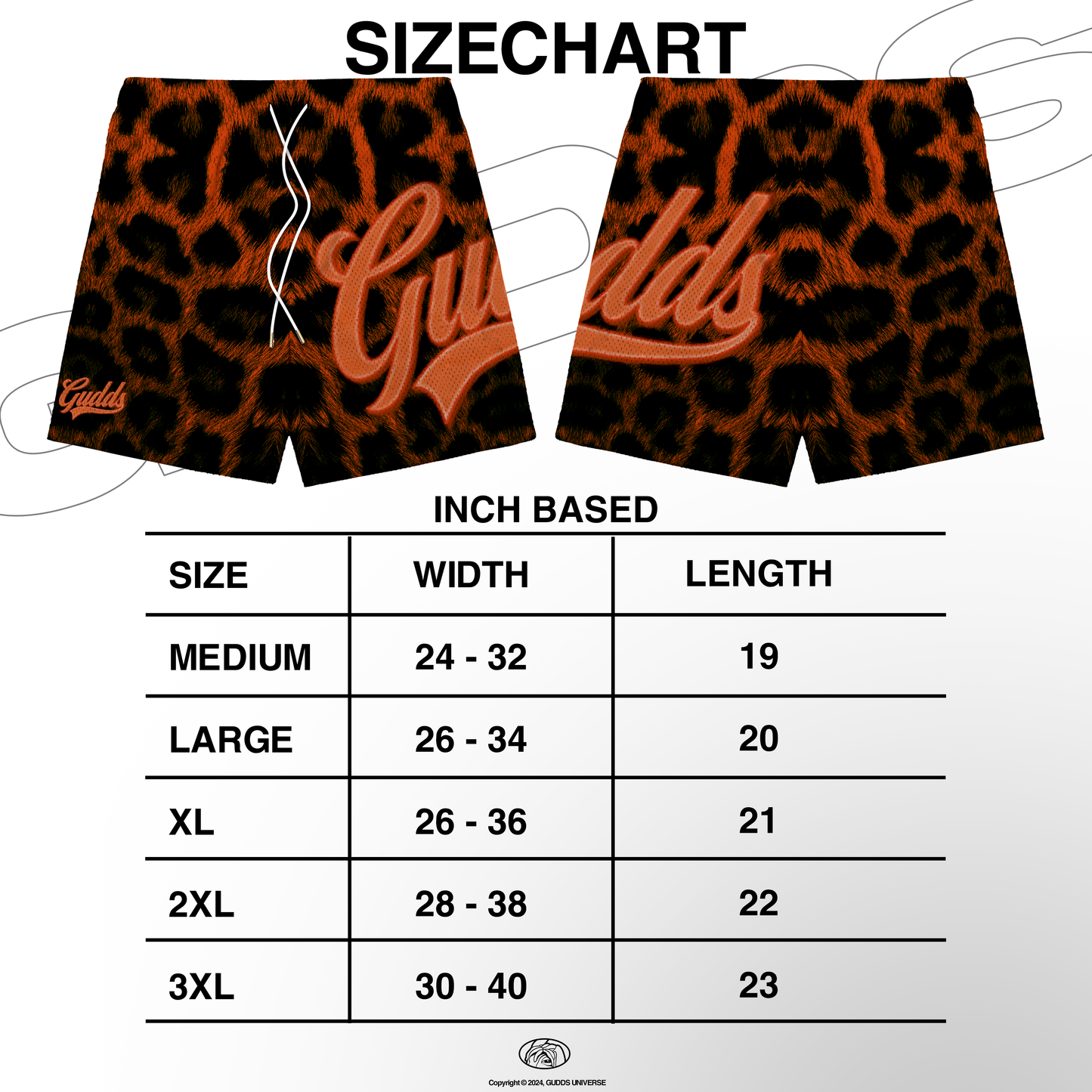 GUDDS UNIVERSE - “LEOPARD” MESH SHORTS