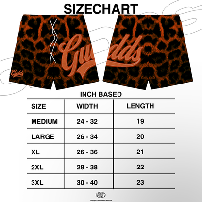 GUDDS UNIVERSE - “LEOPARD” MESH SHORTS