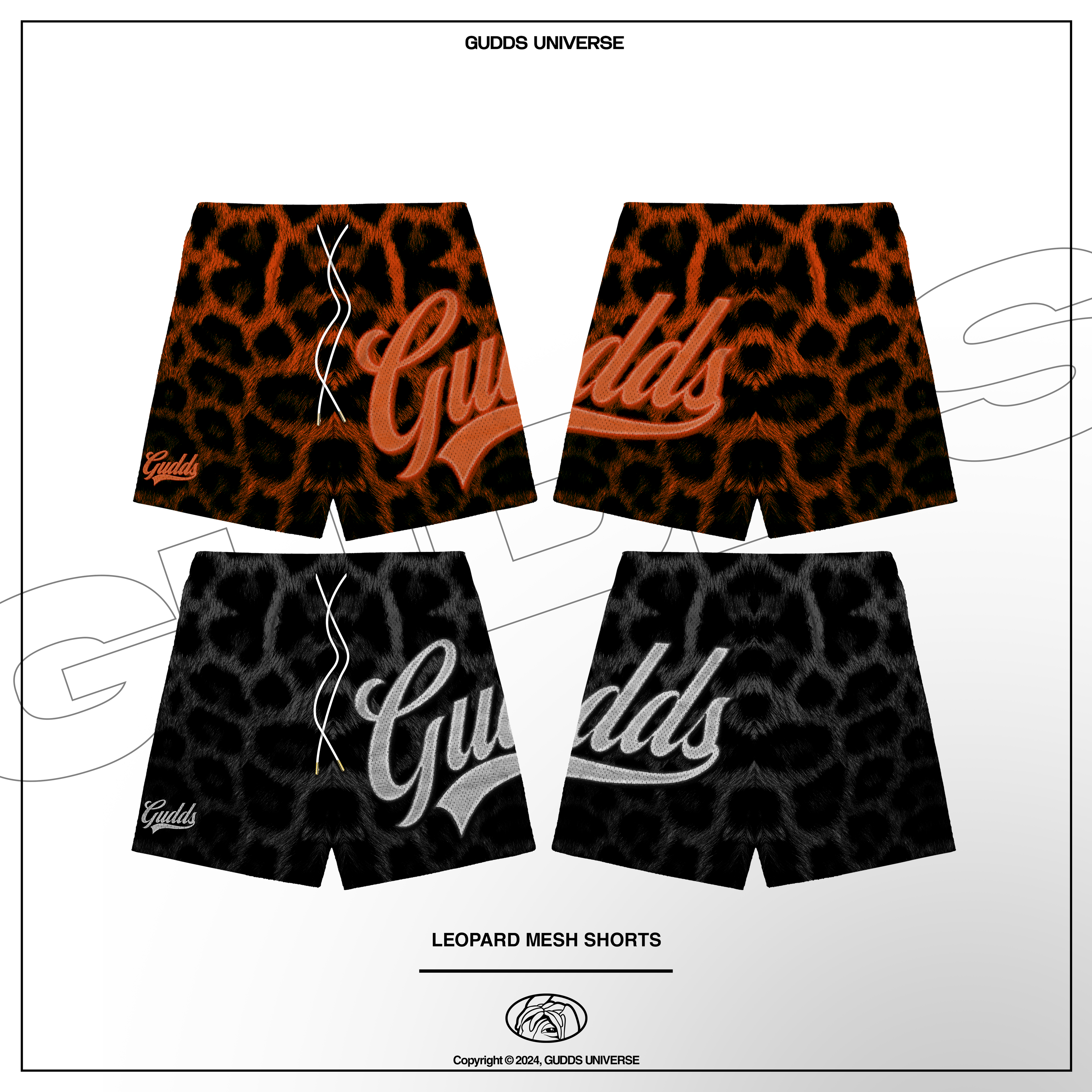“LEOPARD” MESH SHORTS