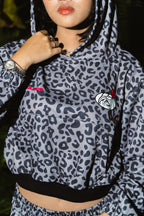 SheGUDDS “COZY” BLACK LEOPARD COUTURE  HOODIE