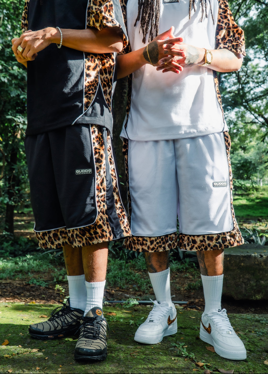 “2 TONE” LEOPARD MESH SHORTS