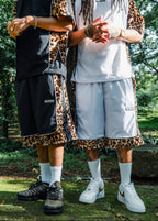 “2 TONE” LEOPARD MESH SHORTS