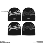 “CURSIVE” BEANIE WITH OVAL LOGO RUBBER PATCH