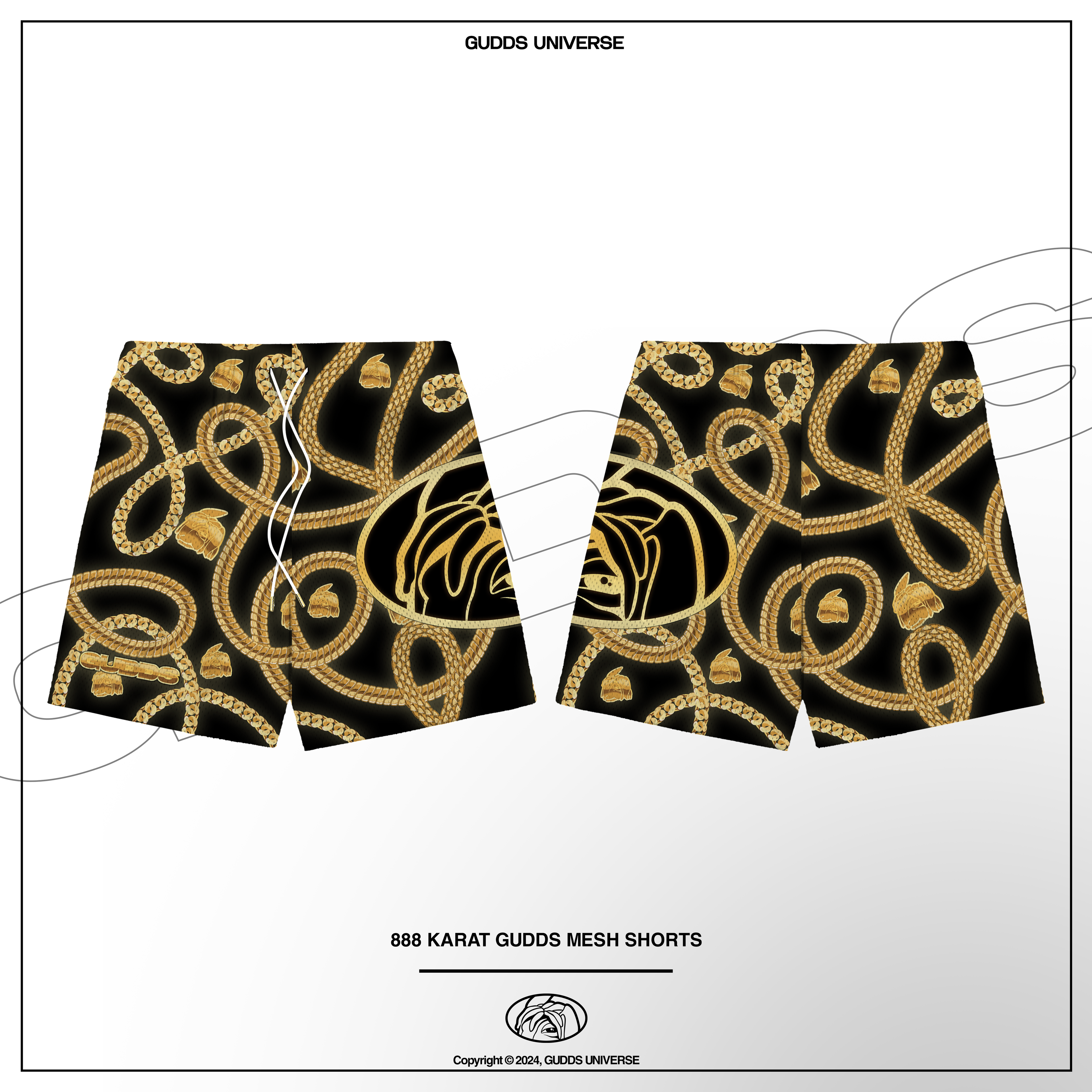 “888 KARAT” MESH SHORT