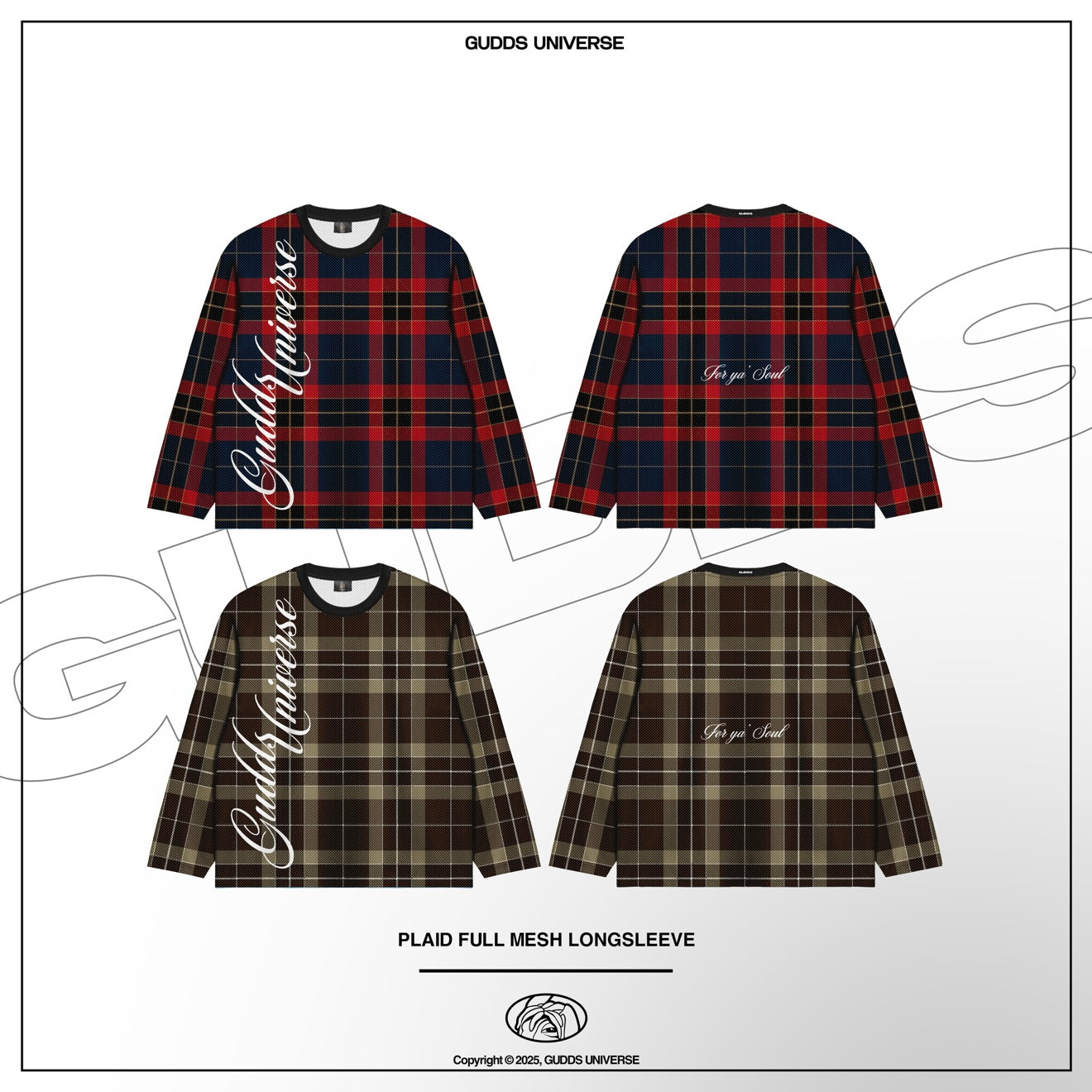 GUDDS UNIVERSE - “PLAID FULL MESH” LONGSLEEVES