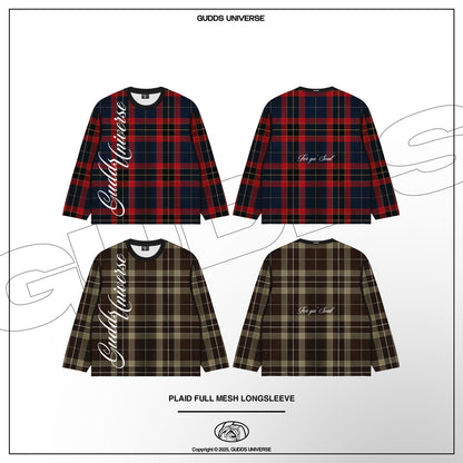 GUDDS UNIVERSE - “PLAID FULL MESH” LONGSLEEVES
