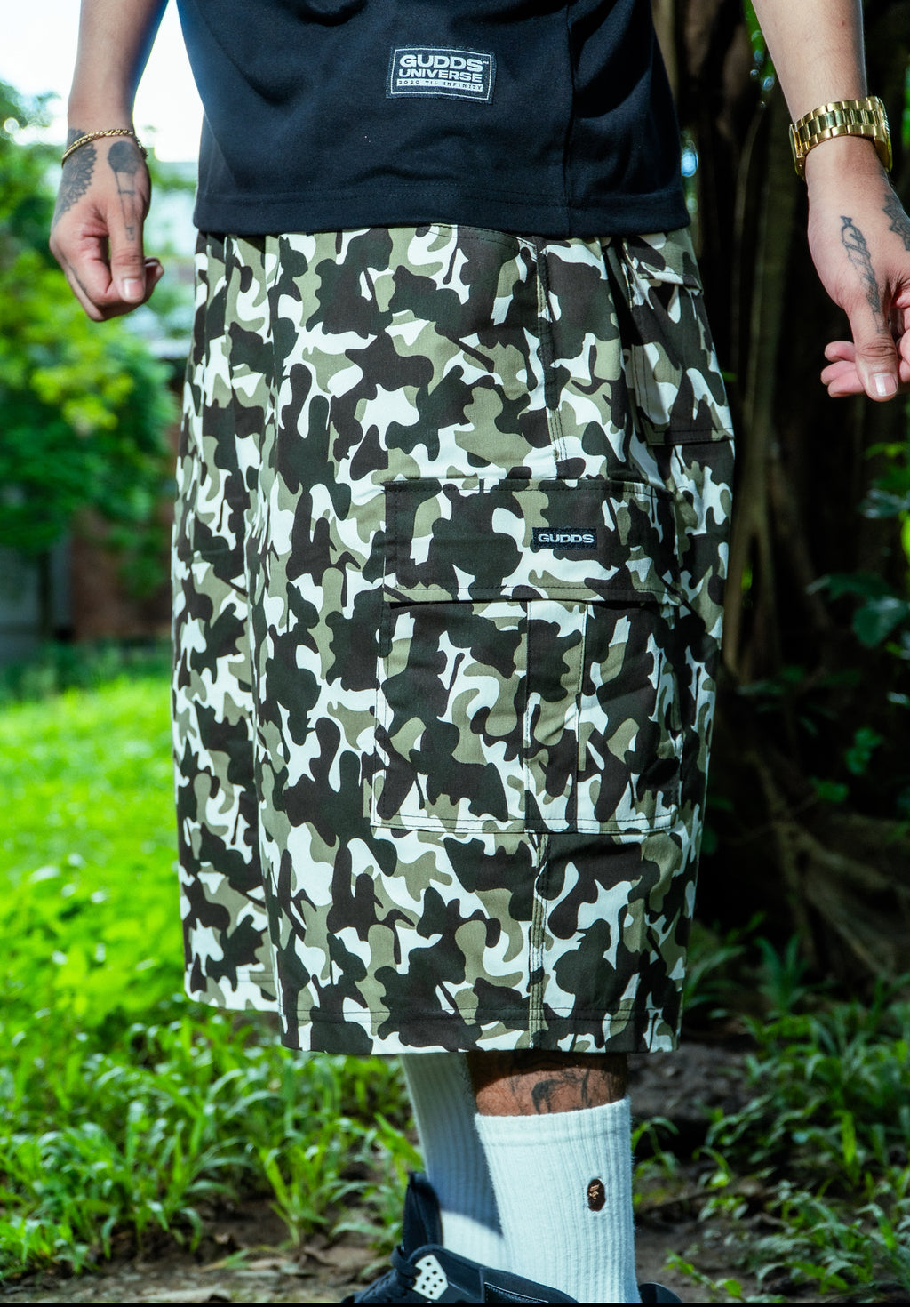 “CAMOU CARGO” SHORTS BAGGY FIT