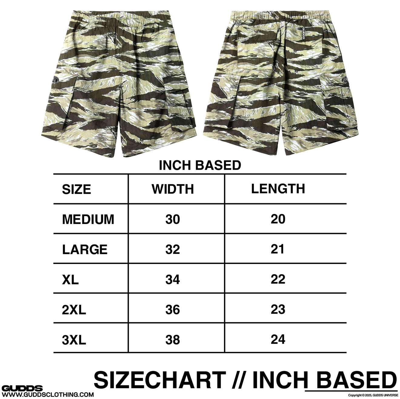 “CAMOU CARGO” SHORTS BAGGY FIT