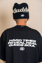 “CURSIVE” BEANIE WITH OVAL LOGO RUBBER PATCH