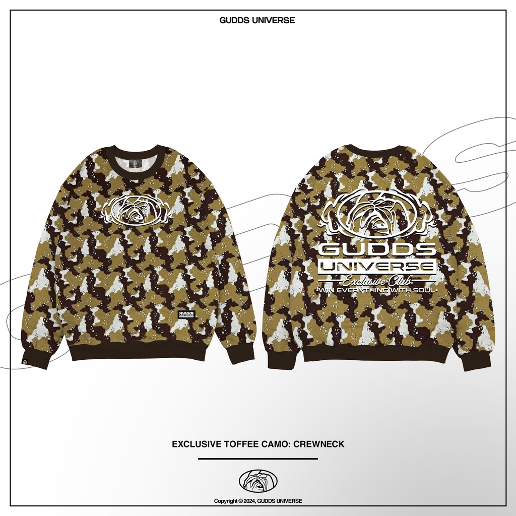 GUDDS - "EXCLUSIVE TOFFEE" CAMO (CREWNECK)