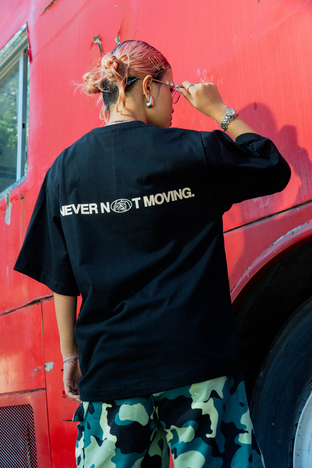 GUDDS - "OVAL CAMO" TEE (NEVER NOT MOVING)