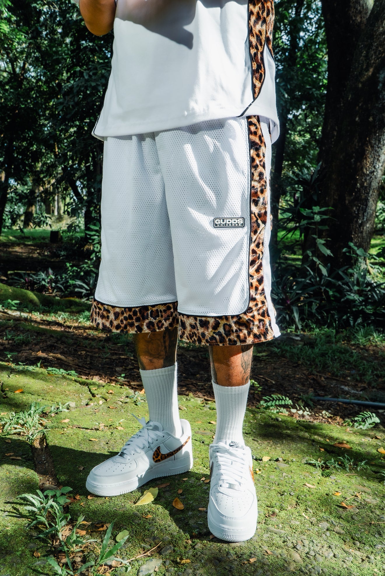 “2 TONE” LEOPARD MESH SHORTS