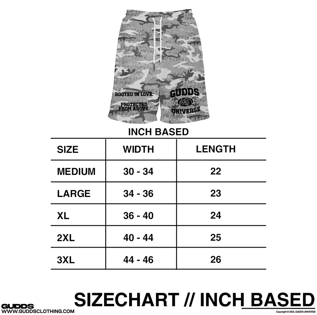 “LUX CAMO” SWEAT SHORTS