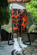 “LEOPARD” MESH SHORTS