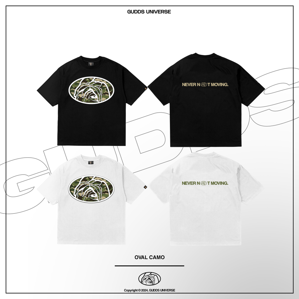 GUDDS - "OVAL CAMO" TEE (NEVER NOT MOVING)
