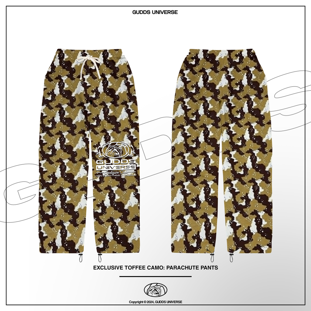 GUDDS - "EXCLUSIVE CAMO" PARACHUTE PANTS