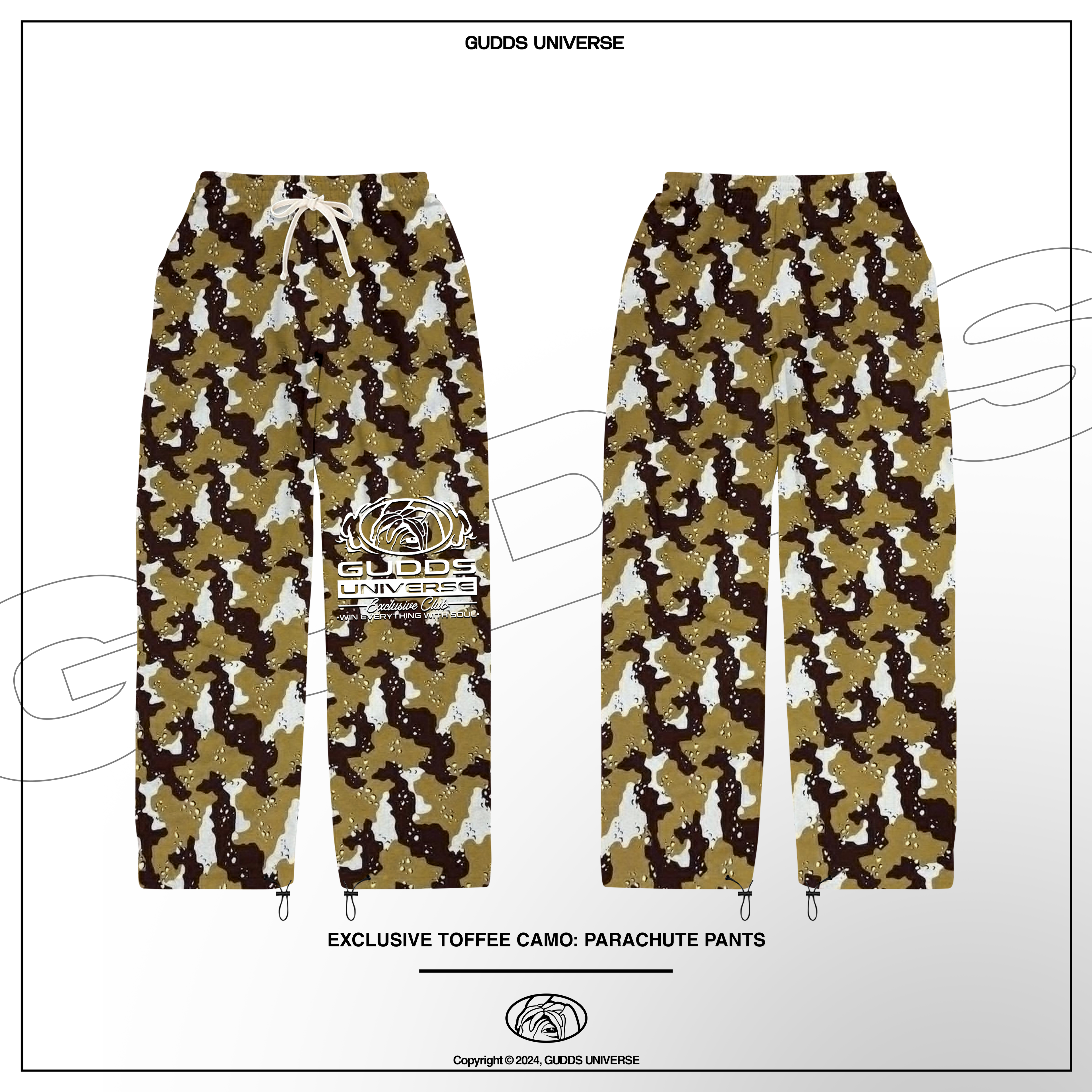 GUDDS - "EXCLUSIVE CAMO" PARACHUTE PANTS