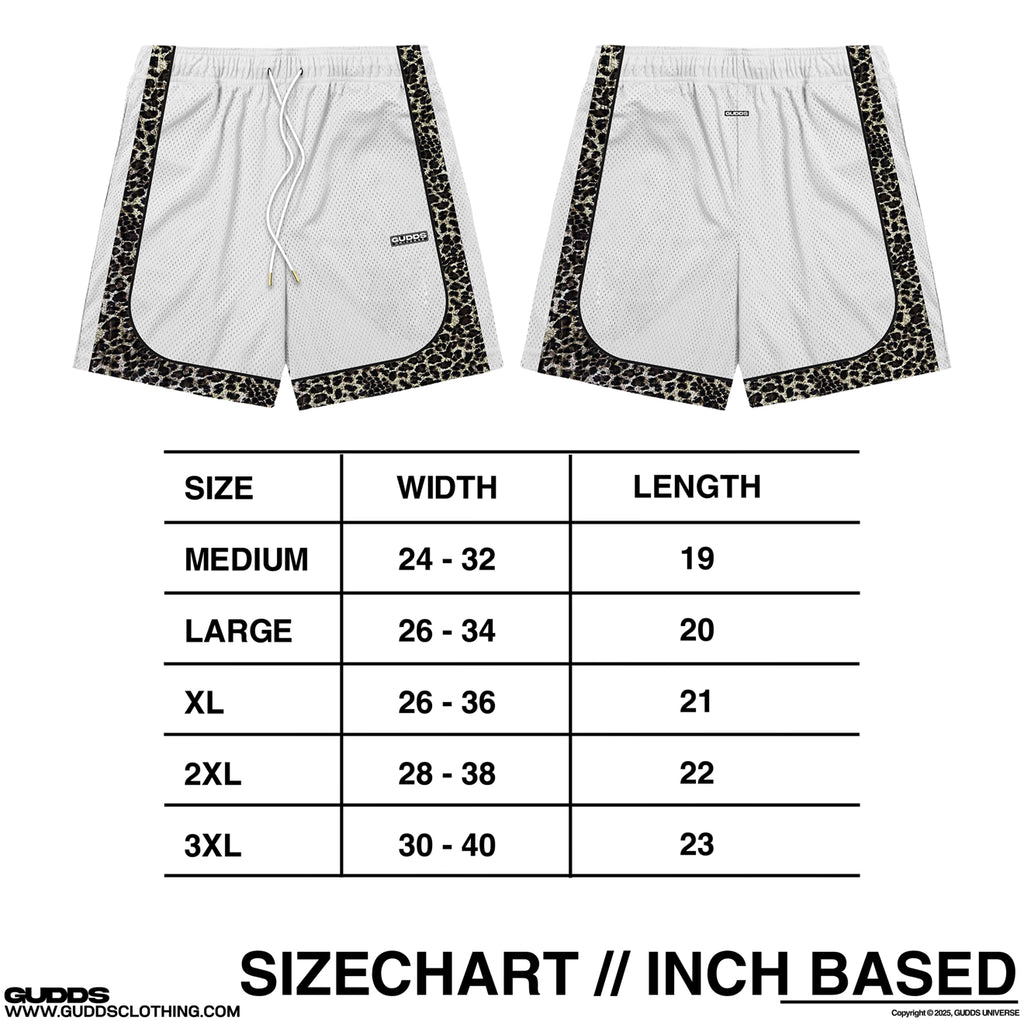“2 TONE” LEOPARD MESH SHORTS