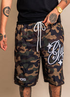 “CAMOU” DESIGN MESH SHORTS