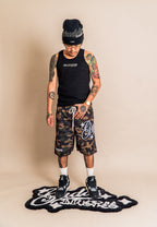 “CAMOU” DESIGN MESH SHORTS