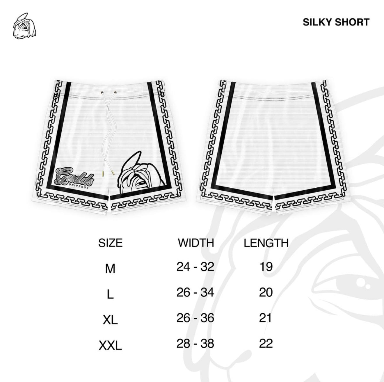 GUDDS "BNW CHAIN" SILKY SHORT