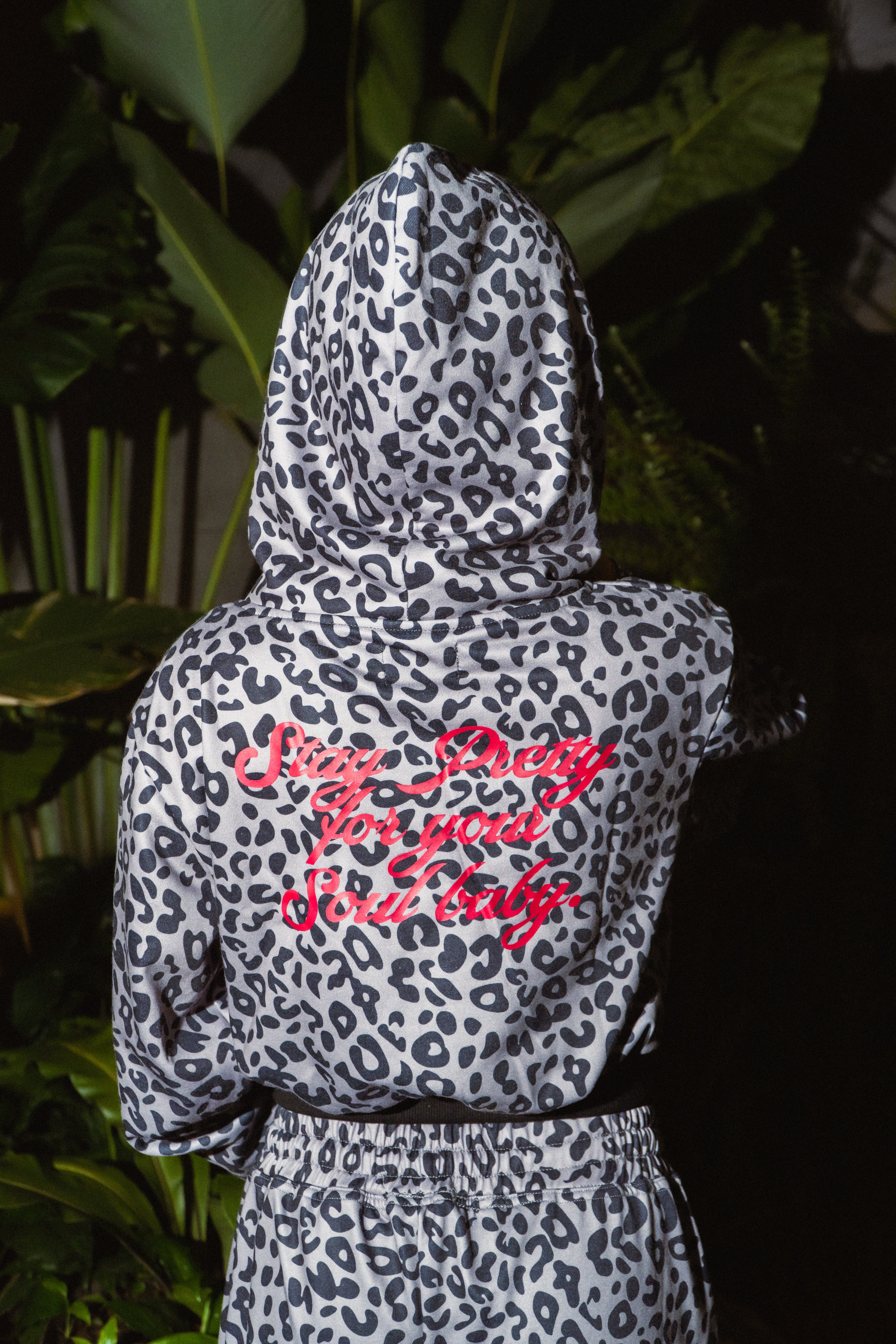 SheGUDDS “COZY” BLACK LEOPARD COUTURE  HOODIE