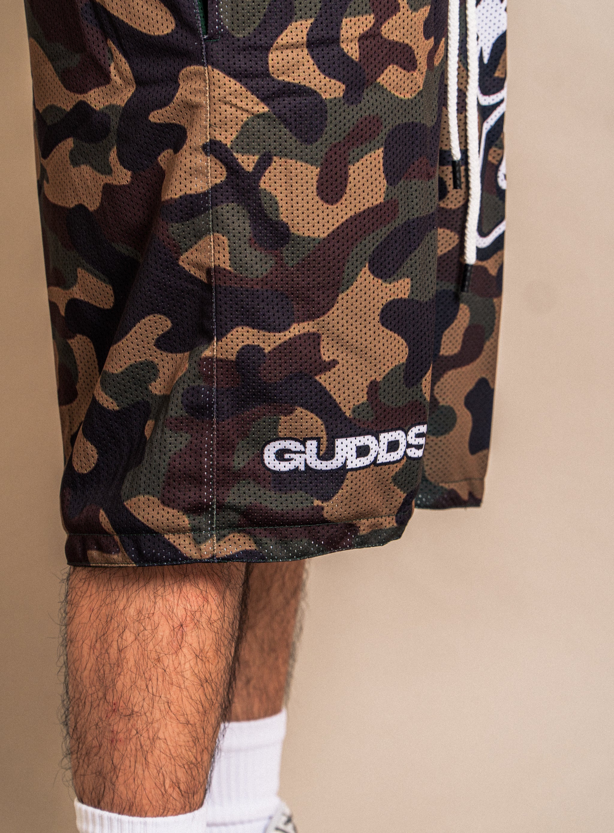 “CAMOU” DESIGN MESH SHORTS