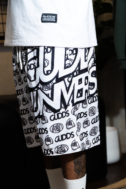 GUDDS UNIVERSE - “OVAL SCRIPT” MESH SHORT