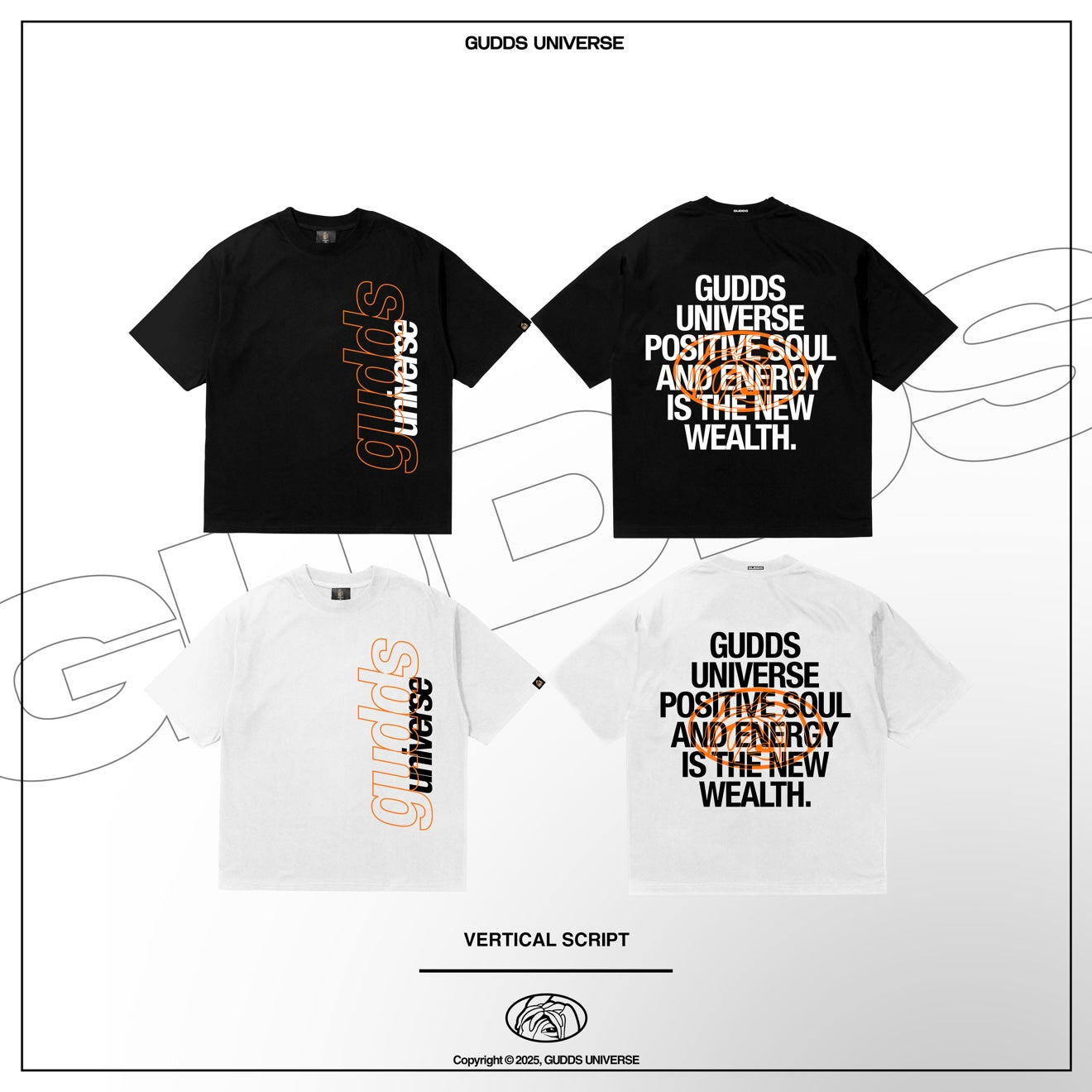 GUDDS UNIVERSE - “VERTICAL SCRIPT” GRAPHIC TEE
