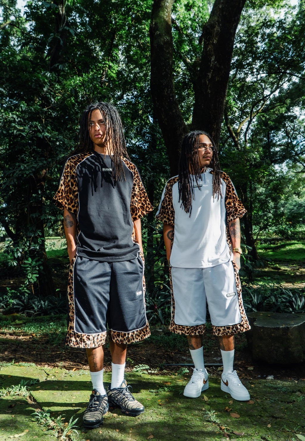 “2 TONE” LEOPARD MESH SHORTS