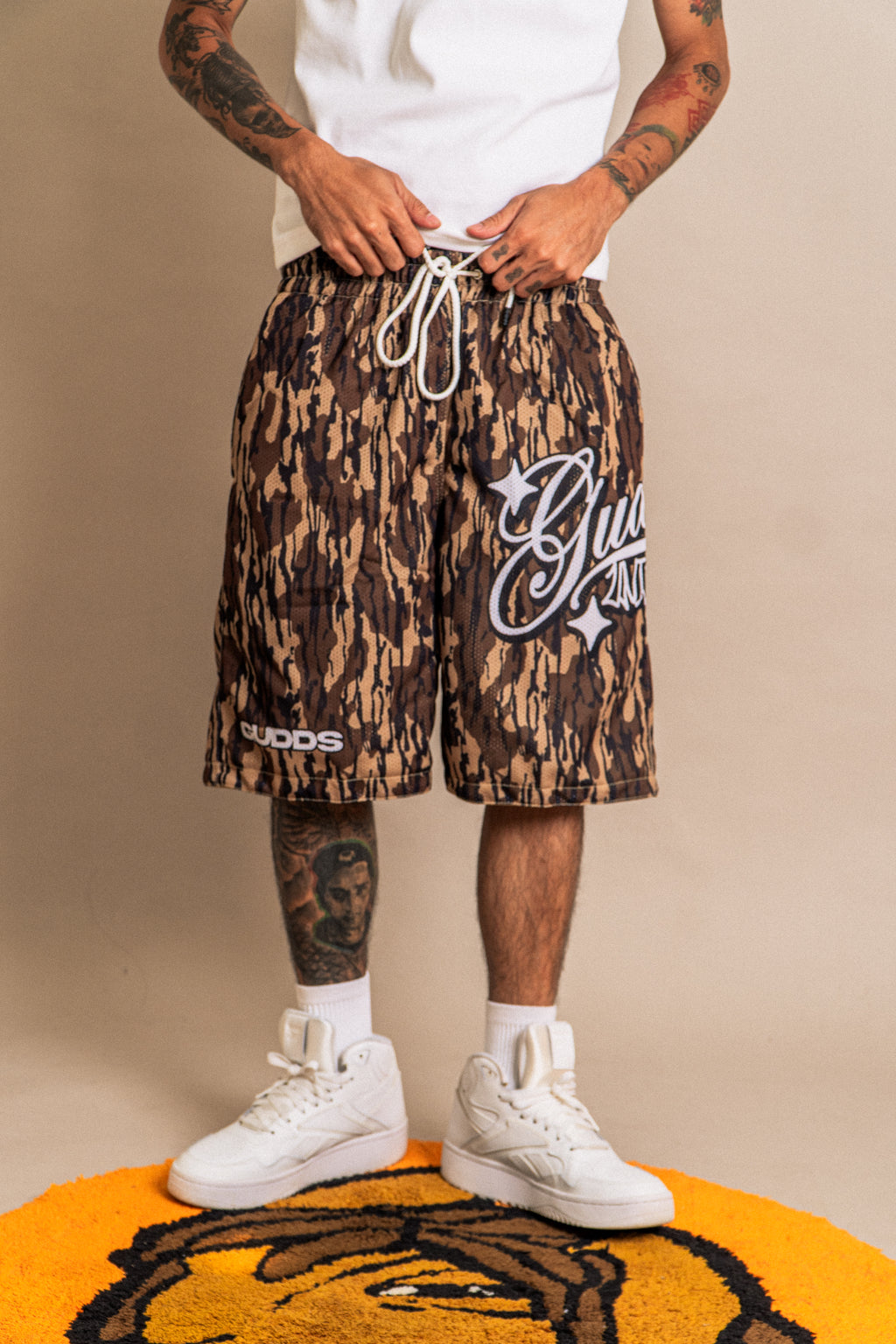 “CAMOU” DESIGN MESH SHORTS