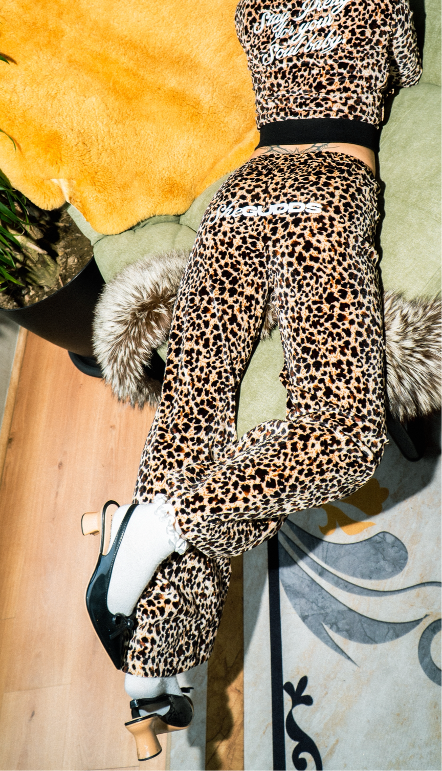 SheGUDDS - “COZY” LEOPARD COUTURE FLARE PANTS