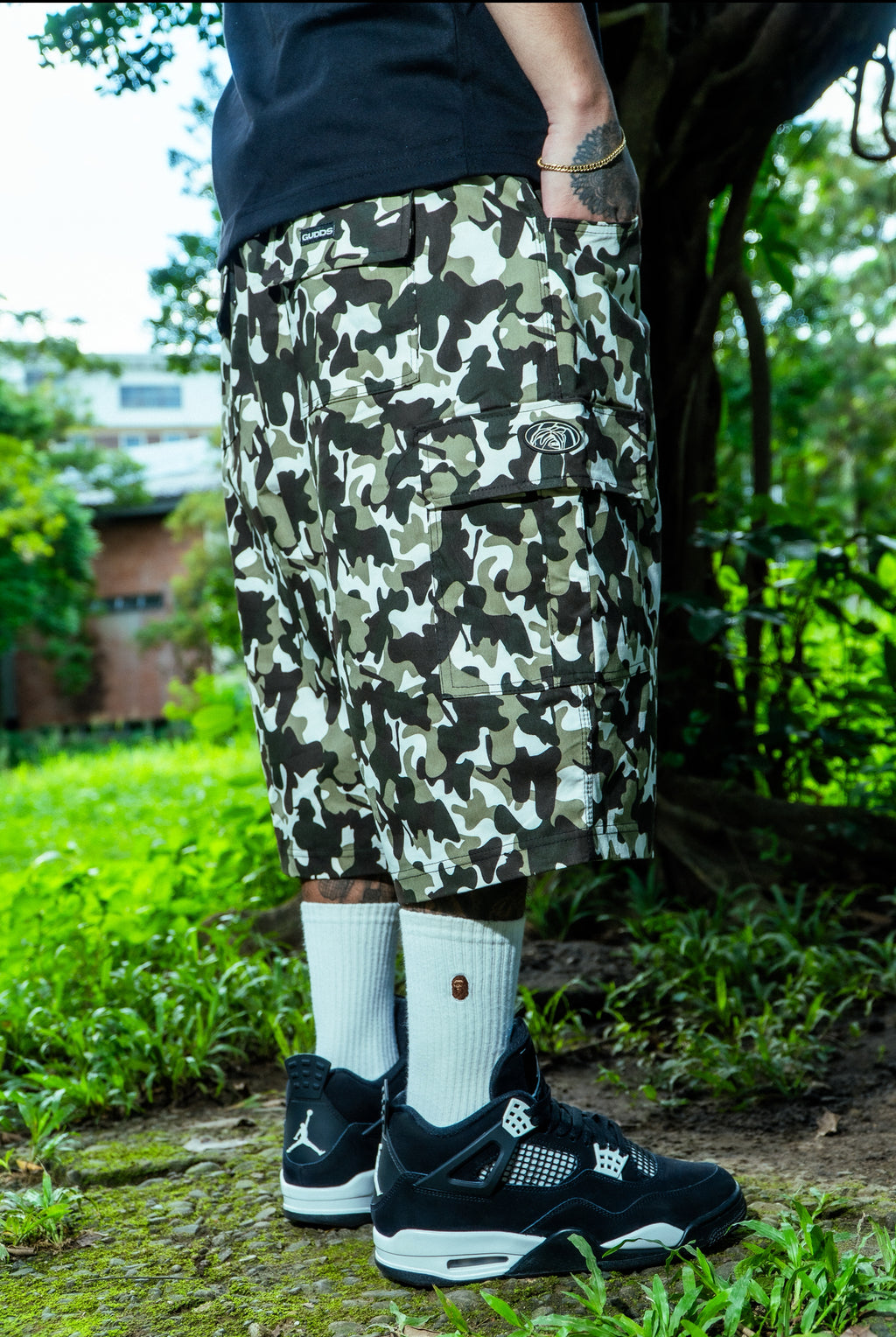 “CAMOU CARGO” SHORTS BAGGY FIT