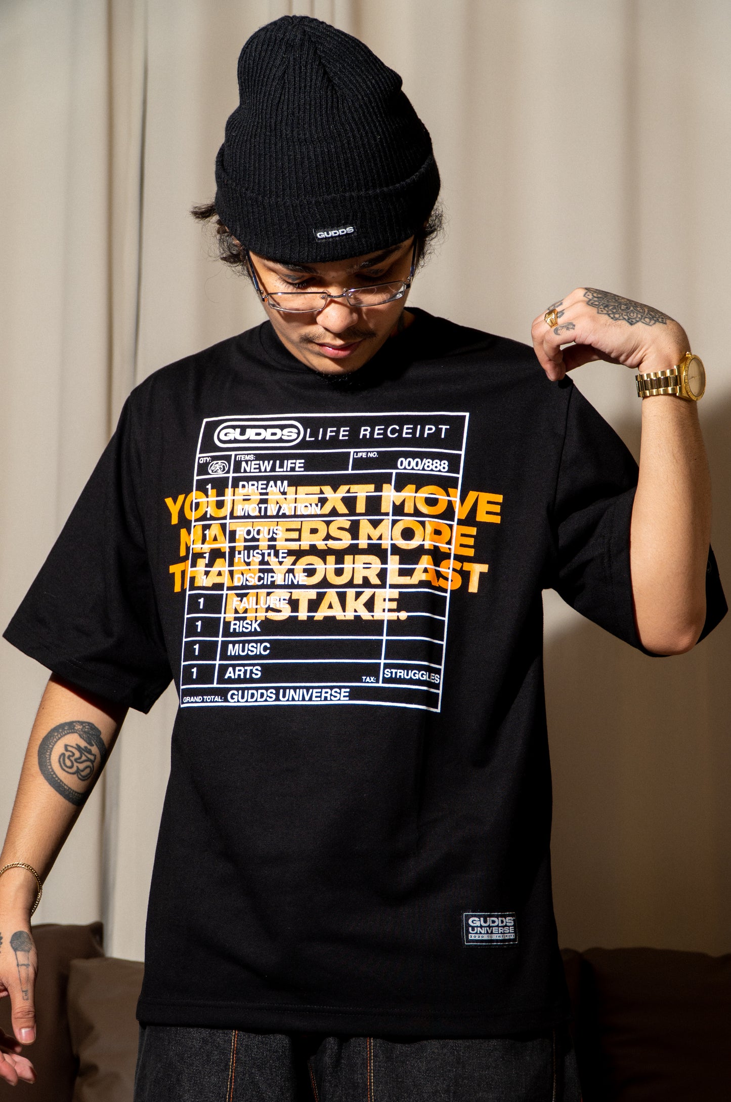 GUDDS UNIVERSE - “LIFE RECEIPT” GRAPHIC TEE