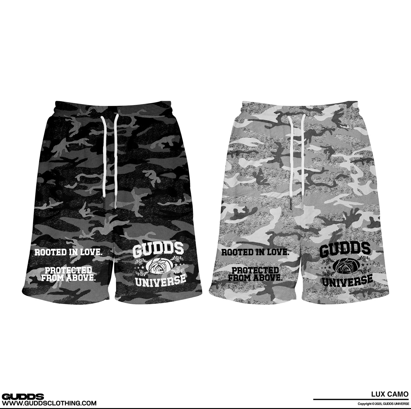“LUX CAMO” SWEAT SHORTS