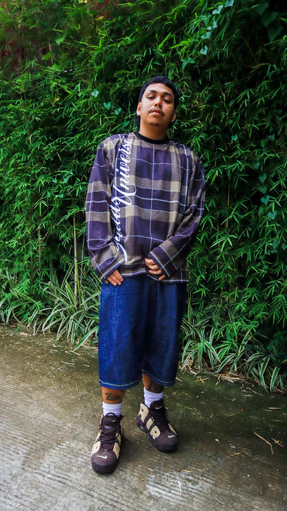 GUDDS UNIVERSE - “PLAID FULL MESH” LONGSLEEVES