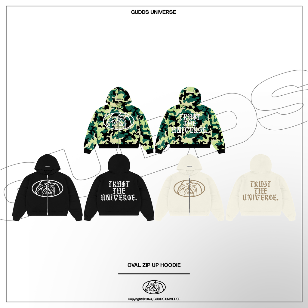 GUDDS - "OVAL" ZIP UP HOODIE (LIMITED PIECES)